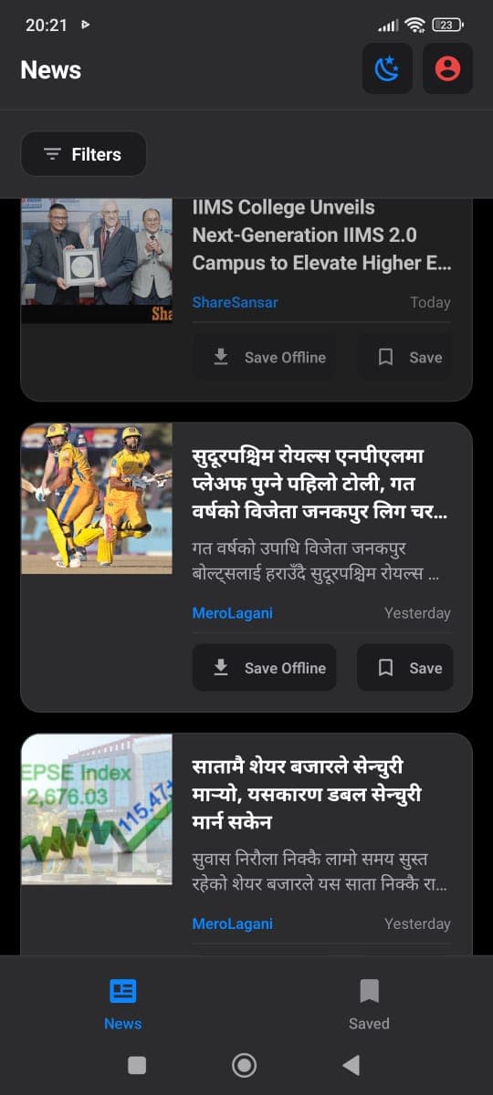DainiKhabar Dark Mode - Zyntova News App